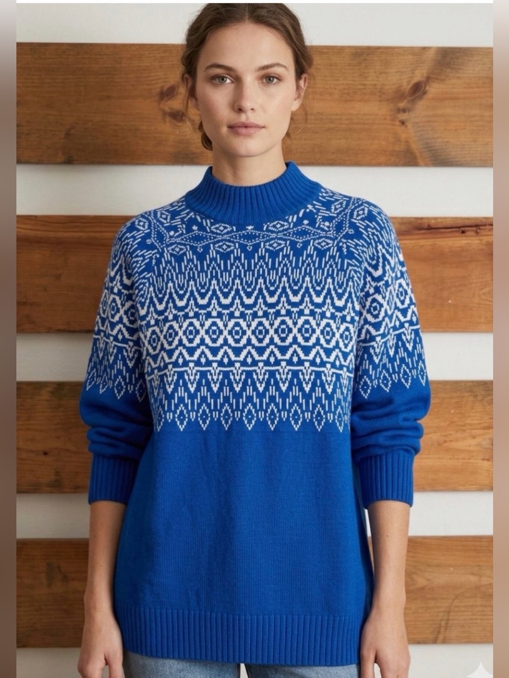 Candace Cameron Bure Fair Isle Sweater XL